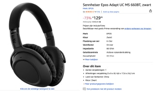 Sennheiser Epos Adapt UC MS 660BT, voor €129,95 bij Amazon