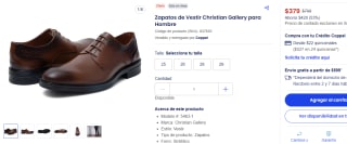 Zapatos de Vestir Christian Gallery para Hombre por $379 en Coppel