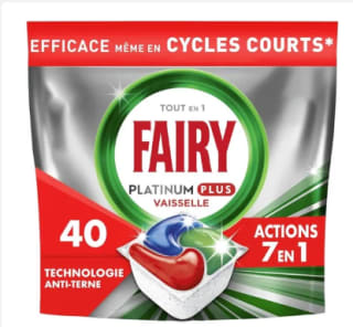 Tablettes Lave-Vaisselle Fairy Platinum Plus All In One à 39,90€