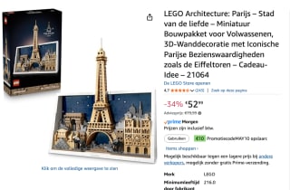 LEGO Architecture Parijs stad van de liefde voor €42,99 dmv code bij Amazon