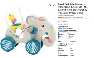 Small Foot - Houten Duwfiguur Olifant voor €4,07 bij Amazon