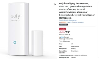 eufy Beveiliging, invoersensor voor €19 bij Amazon