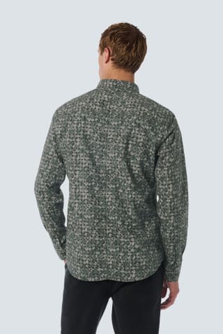 No Excess SHIRT STRETCH ALLOVER PRINTED DARK GREEN voor €10,99 bij Otrium