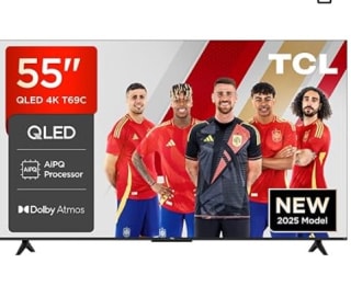TCL 55T69C - 55” QLED TV, 4K por 299€