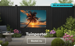 80% korting op tuinposters en buitencanvassen bij fotoproducten