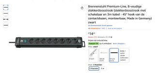 Brennenstuhl Premium-Line, 8-voudige stekkerdoosstrook voor 14,24 euro