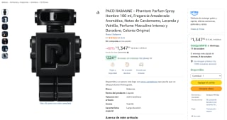 PACO RABANNE Phantom Parfum Spray 100 ml por $1,347 en Amazon