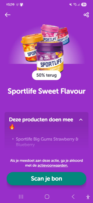 50% cashback op Sportlife via Tikkie