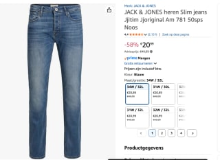 Jack & Jones slim jeans voor €20,99 bij Amazon