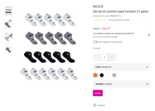 Set Tines Wilson 21 pares por $331 | Liverpool
