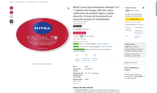 NIVEA Crema Facial Antiedad 7 en 1 por $43 | Amazon