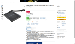 Cortadora de Papel AmazonBasics 12" Autoafilable por $490 | Amazon