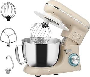 HOMCOM Stand Mixer 4.5L 1300W with Dough Hook, Whisk, Splash Guard, Beater - With vou