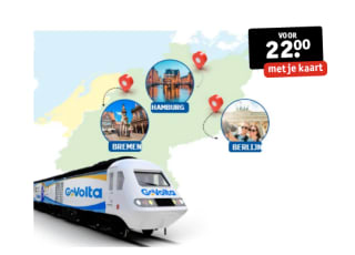 GoVolta Treinticket naar Berlijn, Hamburg of Bremen voor €22 via Kruidvat
