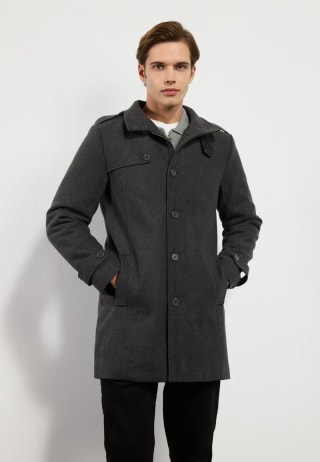 Abrigo corto Pier One mottled dark grey por 34.31€