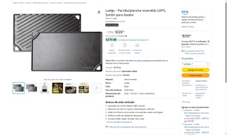 Parrilla Lodge LDP3 por $840 | Oferta Amazon