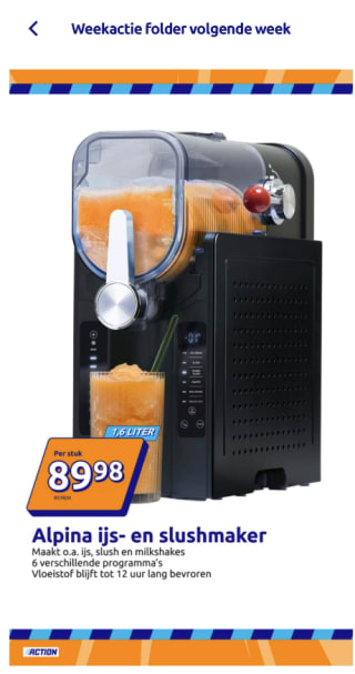 Alpina slush & ijsmachine voor 89,98 euro