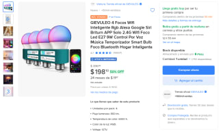 Pack Focos Wifi Inteligentes 4 Unidades por $198 | Mercado Libre