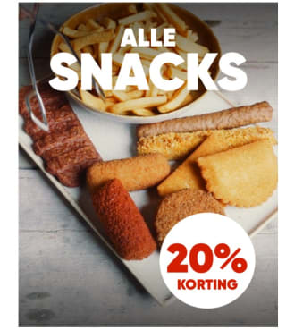 20% korting op alle snacks bij Kwalitaria