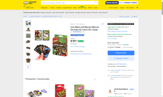 Juego de Mesa UNO Minecraft 108 Cartas por $95 | Oferta Mercado Libre
