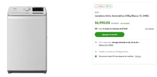 Lavadora Atvio 24kg por $6,769 | Walmart