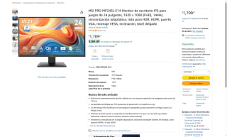 Monitor MSI PRO MP243L 24" FHD 144Hz por $1,709 | Oferta Amazon