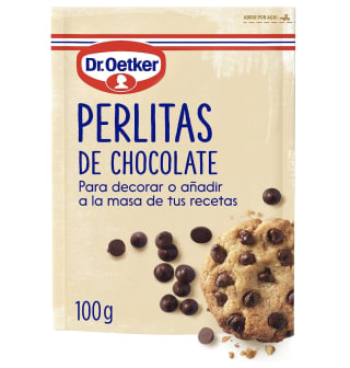 Dr. oetker perlitas de chocolate negro 100g por 2.16€ [50% descuento en 2ª unidad]