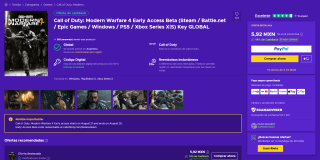 Call of Duty: Modern Warfare 4 Early Access Beta Key GLOBAL por $7 en Eneba