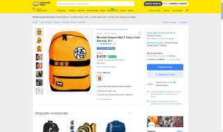 Mochila Dragon Ball para adulto por $436 | Oferta Mercado Libre
