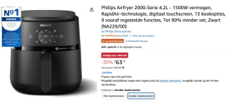 Philips Airfryer 2000-Serie 4,2L voor €63,12 bij Amazon