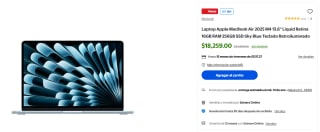 MacBook Air 2025 M4 16GB 256GB Sky Blue por $16,447 | Walmart