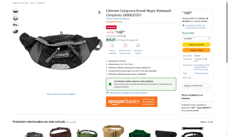 Cangurera Coleman Denali negra por $140 | Oferta Amazon