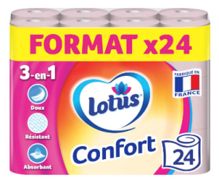 Papier Toilette Tube Jetable Aqua Tube Confort Rose LOTUS à 8,75€
