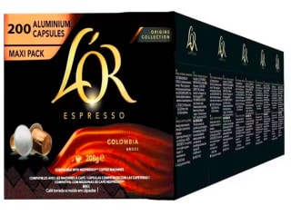 L'Or Colombia cápsulas compatibles Nespresso pack 200 uds por 40,95€