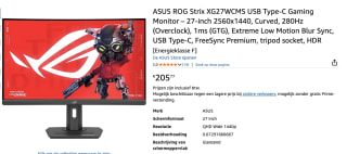 ASUS ROG Strix XG27WCMS - LED-monitor voor €205,77 bij Amazon