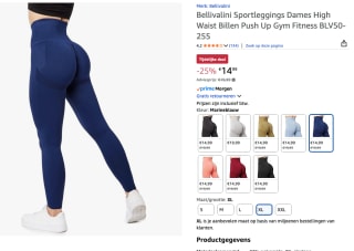 Bellivalini Push Up Sportlegging voor €14,99 bij Amazon