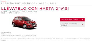 Nissan March 2026 Sense TM desde $245,990 en Nissan