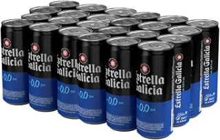Estrella Galicia 0,0 Cerveza Lager Sin Alcohol, 24 Latas x 33 cl por 11.99€