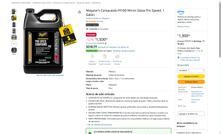 Meguiar's Compuesto M100 1 Galón por $1301 | Oferta Amazon