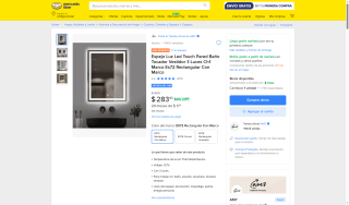 Espejo con luz LED por $283 | Mercado Libre