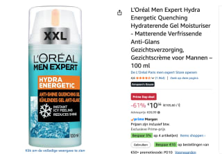 L'Oréal Men Expert Hydra Energetic Quenching Hydraterende Gel voor €10 bij Amazon