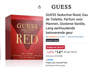 Guess Seductive Red Homme Eau de Toilette 50 ml voor €14,68 bij Amazon