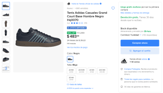 Tenis Adidas Grand Court Base por $483 | Mercado Libre