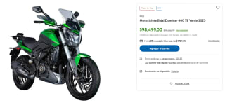 Motocicleta Bajaj Dominar 400 TE por $82,079 | Sam's Club (MSI)