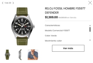 Reloj Fossil Hombre FS5977 Defender por $1,369 | Privalia