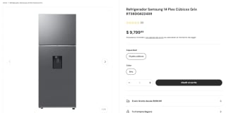 Refrigerador Samsung 14 Pies Cúbicos por $8,820 | Oferta Waldo's