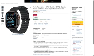 Apple Watch Ultra 2 49mm GPS+Cellular por $9,058 | Amazon