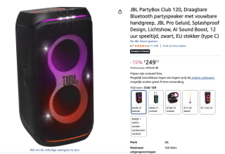 JBL PartyBox Club 120 voor €249,12