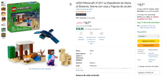 LEGO Minecraft 21251 75 Piezas por $167 | Oferta Amazon