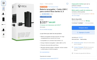 Batería Xbox Series X/S por $337 | Mercado Libre